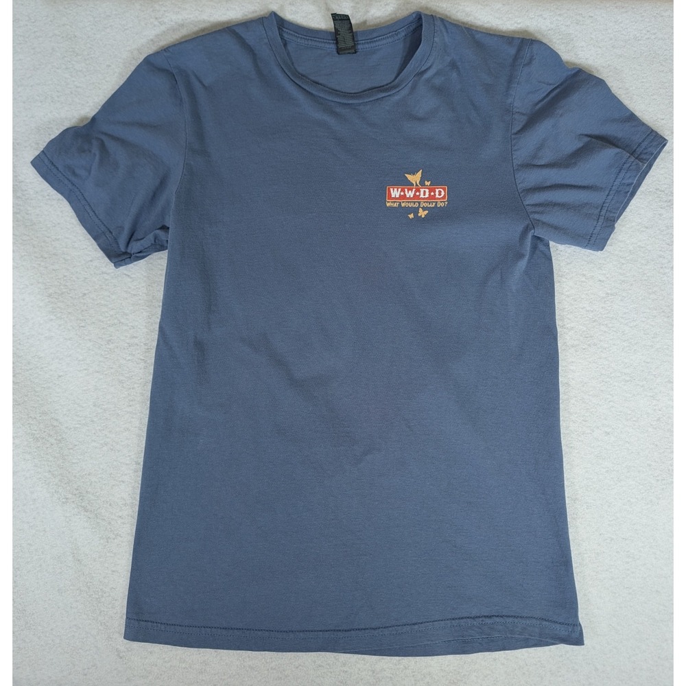 Gildan Softstyle What Would Dolly Do T-Shirt Blue Dolly Parton Graphic Tee Small